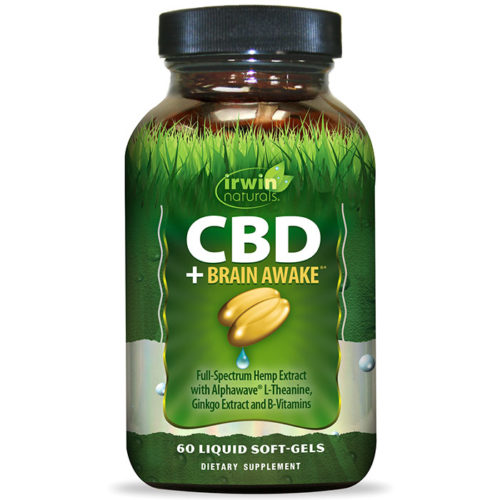 CBD + Brain Awake, 60 Liquid Soft-Gels, Irwin Naturals