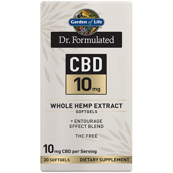 Dr. Formulated CBD 10 mg Whole Hemp Extract Softgels, 30 Softgels, Garden of Life