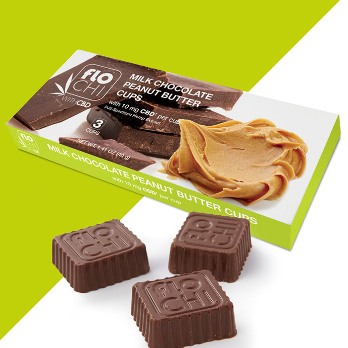 FloChi CBD Milk Chocolate Peanut Butter Cups, 10 mg CBD, 1.41 oz (40 g), Irwin Naturals