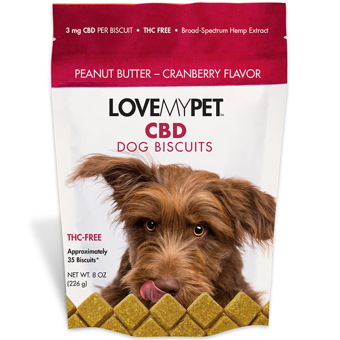 LoveMyPet CBD Dog Biscuits, Peanut Butter Cranberry Flavor, 8 oz (226 g), Irwin Naturals